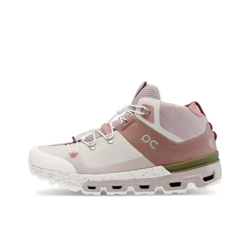 On Cloudtra Амортизация MID Топ Альпинизм Обувь Женские Бежево-розовый