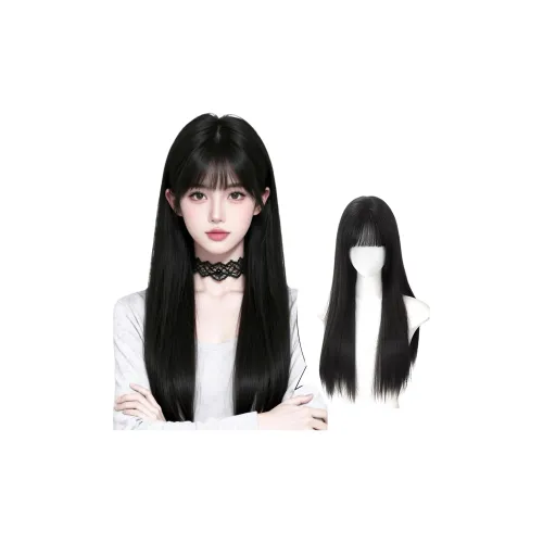 MUNINGFEI [Extreme Transformation] Аутентичная ровная чёлка JK черный длинный прямые волосы женская парик высокая температура пряжа