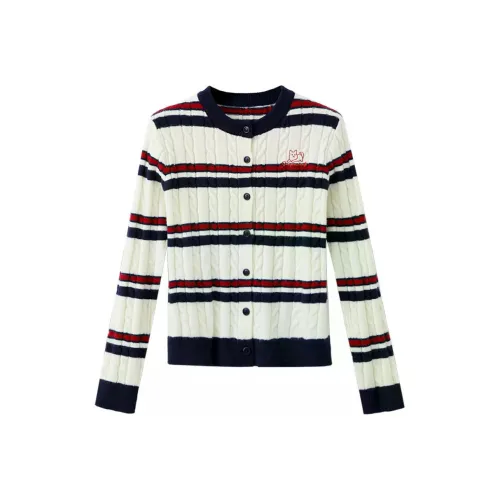 XIMENG Абрикосовые Полосы Женские Свитера