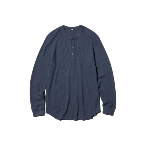 UNIQLO Мужская T-рубашка Королевского синего цвета