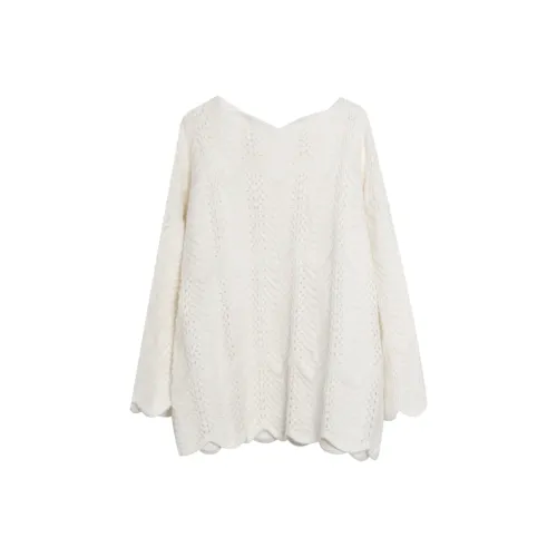 GUOZHEN Айвори Женский Трикотаж