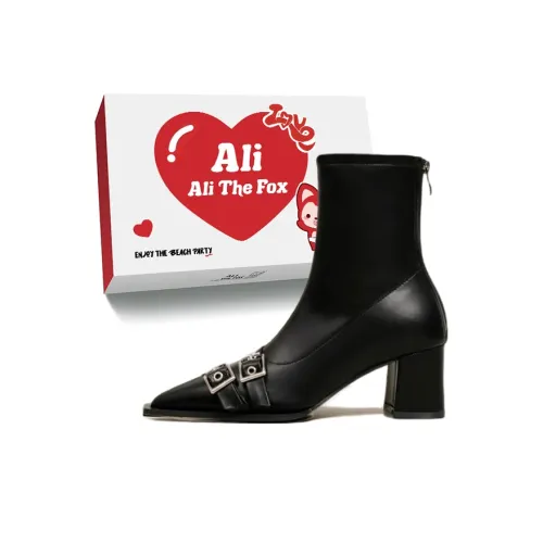 Али Тх Фокс Винтаж Заостренный носок Прохладные Пряжки для ремня Ботильоны Женские