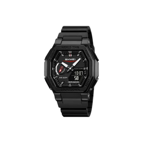 SKMEI Электронный механический TPU ремешок Часы Мужские Черный циферблат