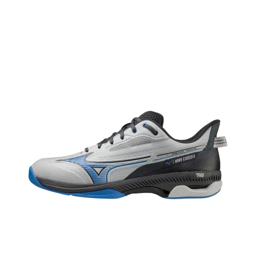 Mizuno Wave Exceed 5 Амортизация Противоскользящие Устойчивые к истиранию Низкий Топ Теннисные Кроссовки Женские Серый Синий