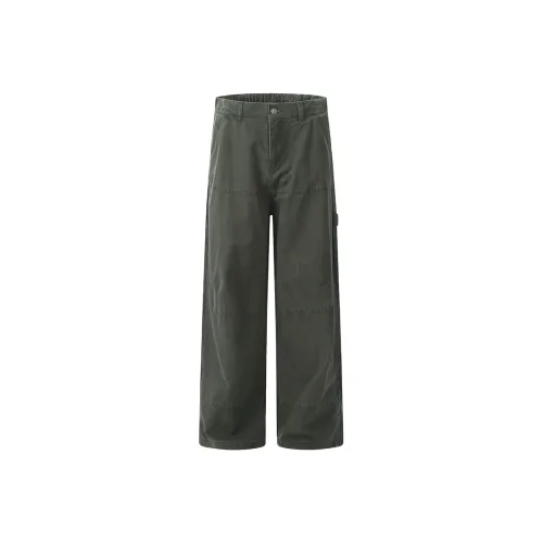 JZWSTUDIO Army Green Unisex Casual Pants JZWSTUDIO Армейские зеленые унисекс повседневные брюки