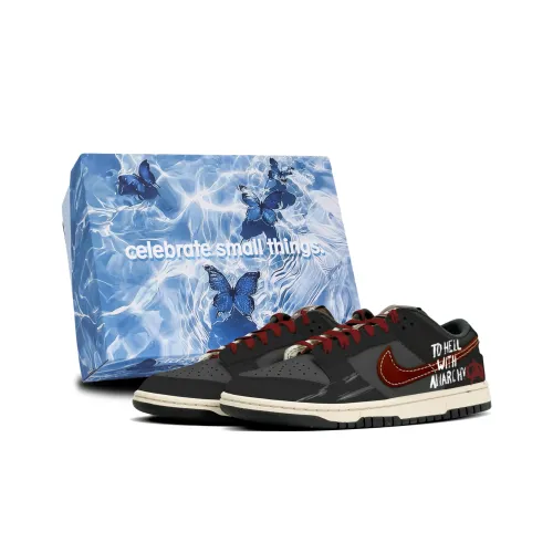 Nike Dunk Low Топ Скейтборд Кроссовки Мужские Черные Красные