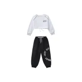 Белый топ, черный низ, комплект одежды