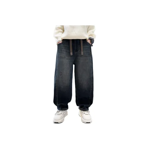 Yalu Синий Серый Флисовая Подкладка MF2716 Школьные Джинсы