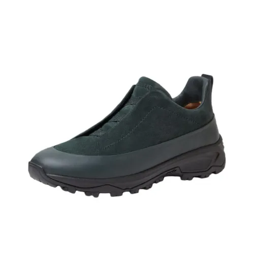 Zegna Triple Stitch MONTE Повседневные кожаные туфли Мужские Темно-зеленые