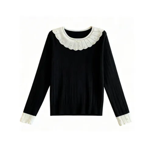 IUNOP Круглый вырез Вязаная модель Свитер Женские