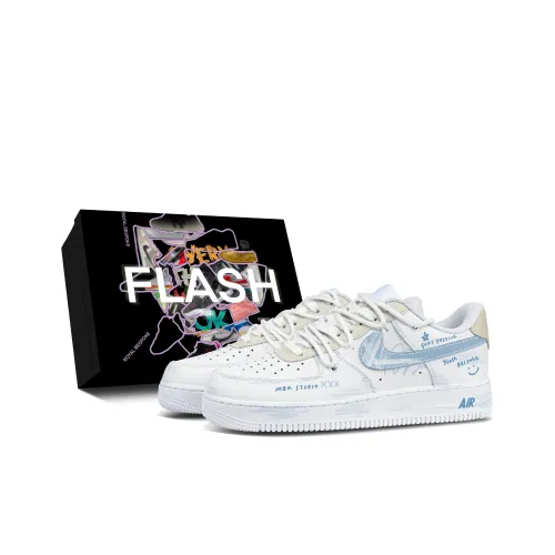 Nike Air Force 1 Orchid Delight Включена коробка устойчивые к истиранию низкие скейтбордические кроссовки мужские синий и белый