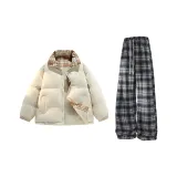 Айвори Белый Топ + Темно-Синие Штаны