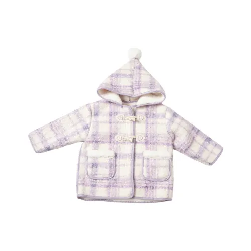 SHIBU Six Little Spirits Terry Plaid Fleece Coat Blue Plaid Pre-School Insulated Jackets SHIBU Six Little Spirits Махровый Клетчатый Флис Пальто Синяя клетка Предшкольные Утеплённые Куртки
