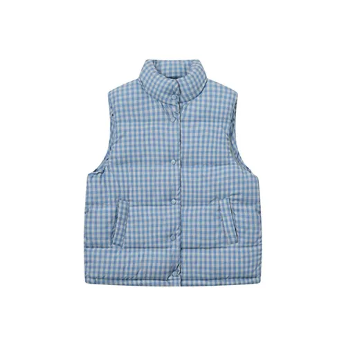 GUOZHEN Сине-белая клетка Женские пуховики