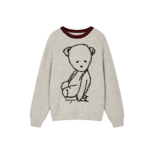 UOOYAA Светло-серый Женский Свитер