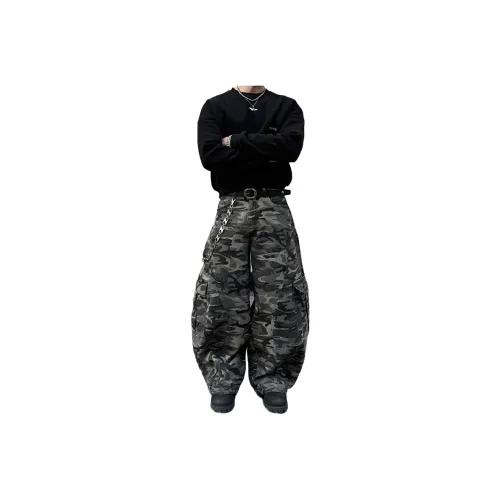 JZWSTUDIO Камуфляж Унисекс Повседневные Штаны