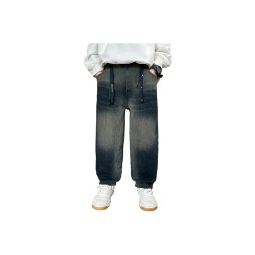 YALU Синий Серый С флисовой подкладкой MF2652 Kids Джинсы