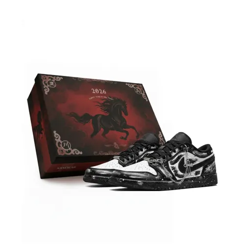 Jordan Air Jordan 1 Винтажные баскетбольные кроссовки Low Топ Черный Унисекс