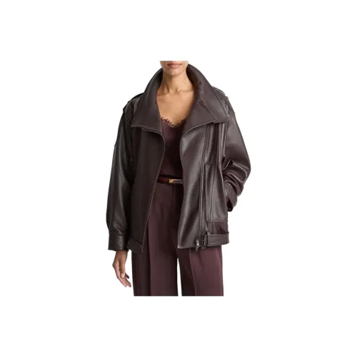 VINCE Deep Инжирные Женские Кожаные Куртки