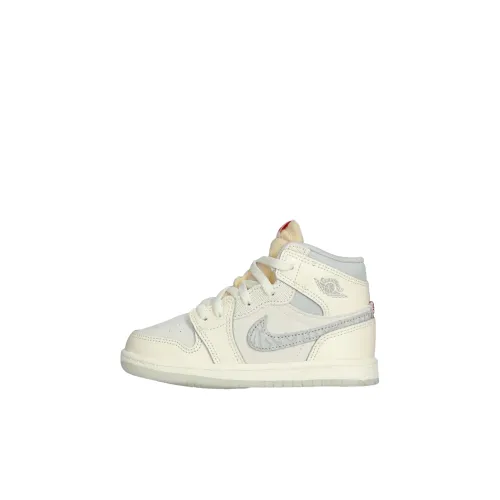 Jordan Air Jordan 1 High Топ Обувь для малышей Слоновая кость Infant And Toddler