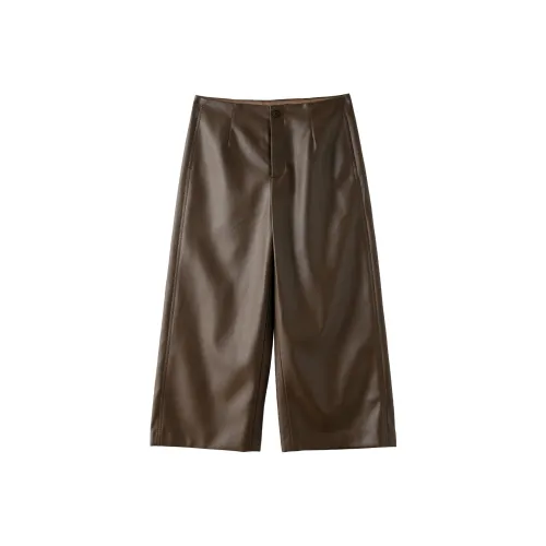 ZHEXI Женские кожаные брюки