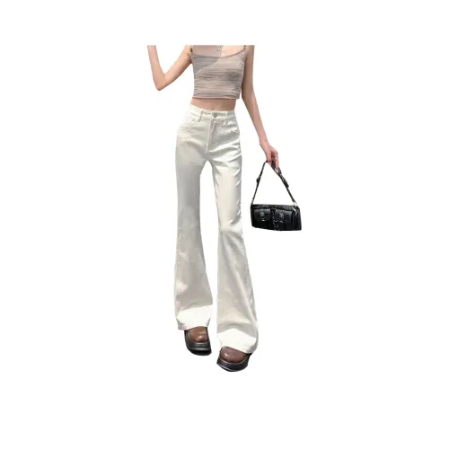 ORMY Белый Эластичный Буткат Женские Джинсы