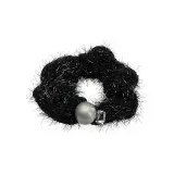 Черный плюшевый бусина скранчи