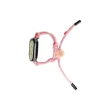 Пухлый шар, вязаный с тканью, ремешок - розовый