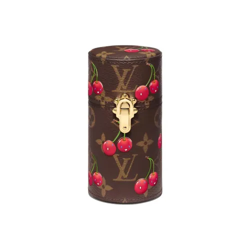 LOUIS VUITTON Takashi Murakami Коллаборация Монограмма Вишня Покрытый холст Мешок для хранения Makeup Bag Женские Коричневый