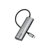 Тип-C Металл | USB 3,0 X 4+Тип-C Питаемый, 0,25 м