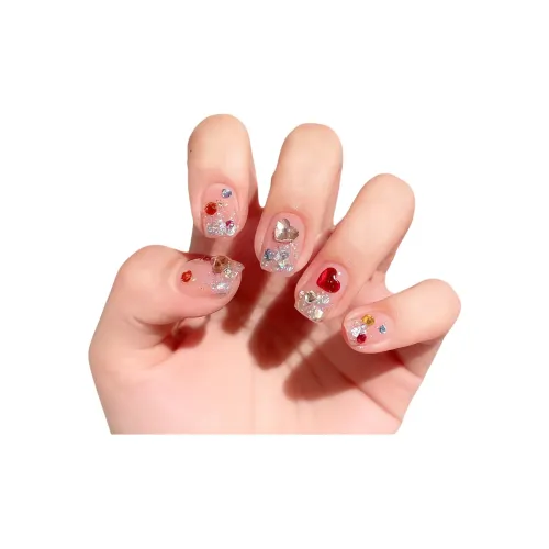 XIAMEIYU Ins Драгоценный камень Ручной работы Укороченный Nail Art 15 мм Фальшивая пластина Короткий ЛАДДЕР Дофаминовая одежда Смужка Флашинг