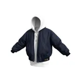 Темно-синий пуховик + белый худи [визуально увеличивает рост и способствует похудению, термический]