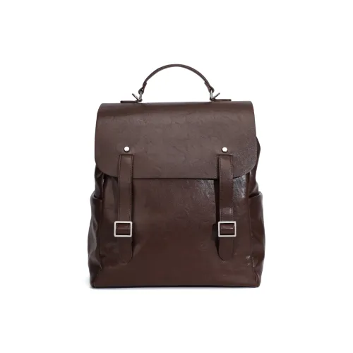 SEWAFOX Кожа Рюкзак Большой Унисекс Кофе Черный