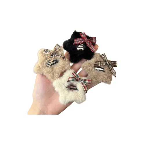 CAIYOUSHU Милый стиль бант Плюшевый Звезды Заколки для волос Повседневный Универсальный Маленький And Милый Эссенциальный Макияж