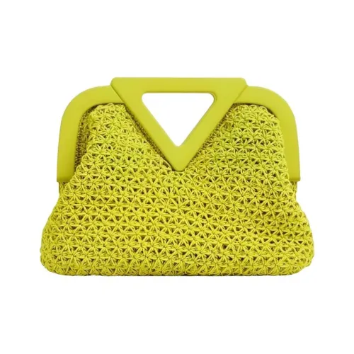 Bottega Veneta Cotton Clutch Bag Women's Yellow Green Bottega Veneta Хлопок Клатч Сумка Женская Желтый Зеленый