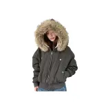 Серый хлопковый пуховик