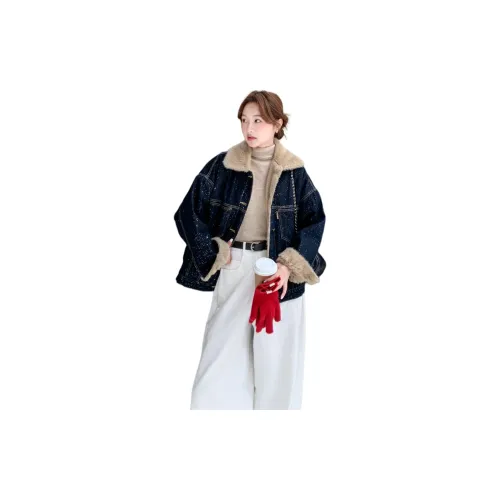 MEXICAN Темно-синий Женские Джинсовые куртки