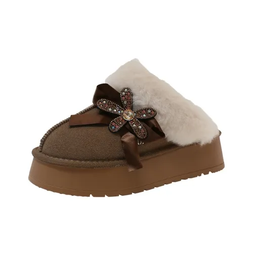 Wuji Резиновая подошва ворсистый противоскользящие домашние тапочки для женщин