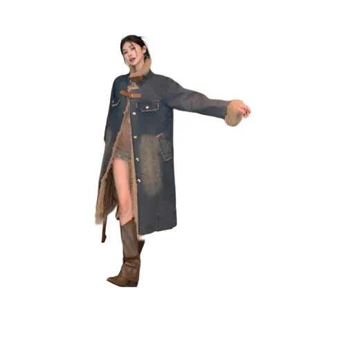 WICK BUEN Синий Женское пальто