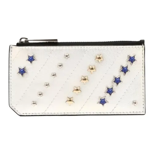 Jimmy Choo Кожа Монета Кошелек Кошелек Унисекс Серебристо-синий Золотой Бронза