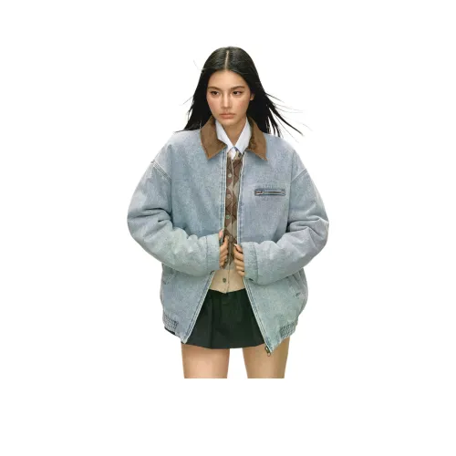 Ariseism Джинсовый Светло-Синий Женский Пуховик