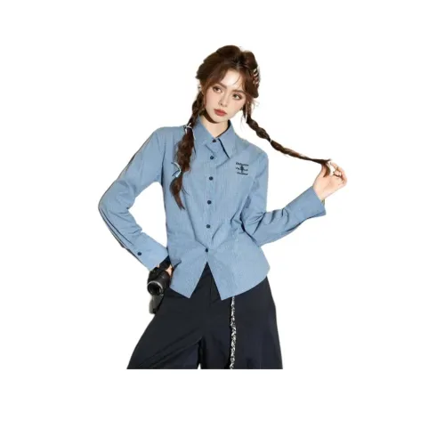 FAWENXIANGZI Синий Женская Рубашка
