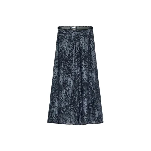 ZARA Синий Женские Повседневные Длинные Юбки