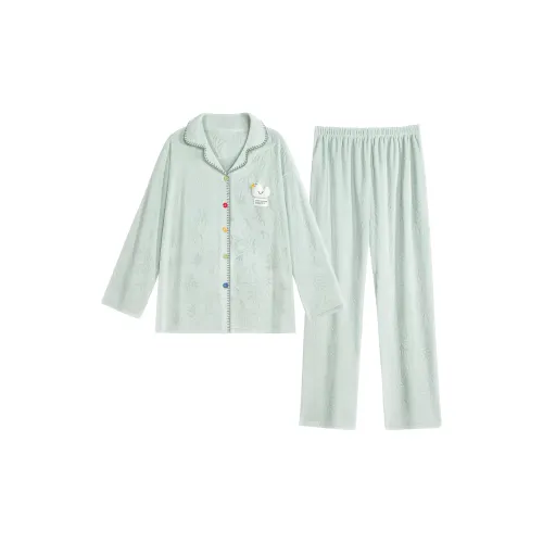 YIROUQING Светло-голубой женский пижамный комплект