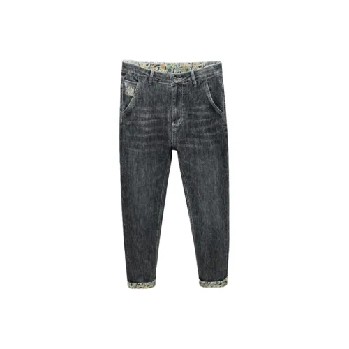 CAT'S PAW Черный Серый Цвет Унисекс Джинсы