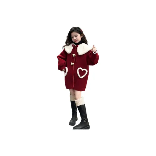 M JBABY Red Kids Woolen Coat M JBABY Красный Детский Шерстяной Пальто