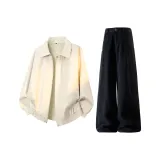 Абрикосовая куртка + черные штаны