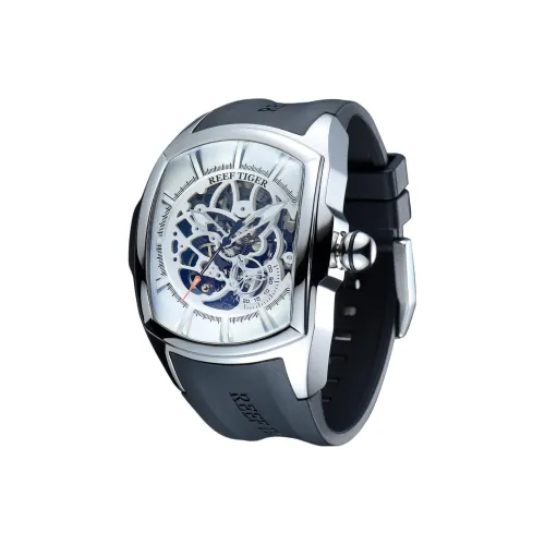 REEF TIGER Aurora Автоматический Механический Механизм Резиновый Ремешок Часы Мужские Многоцветный Циферблат