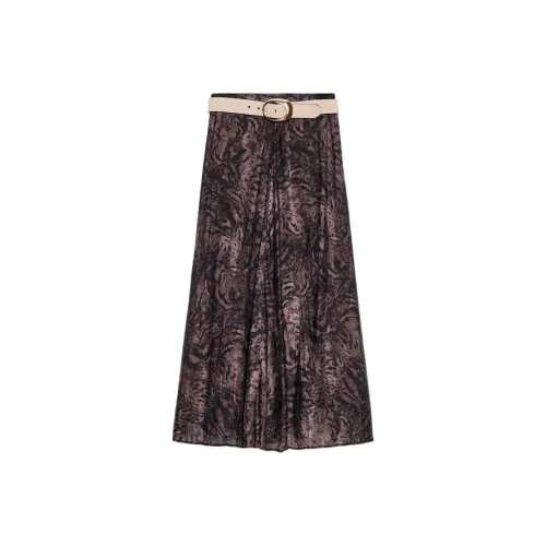 ZARA Deep Баклажан Фиолетовый Женская Повседневная Длинная Юбка