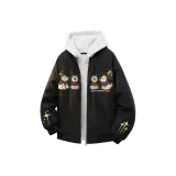 Черный хлопковый пуховик (утеплённый)